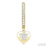 1/2 Ctw Heart Shape Dome Round Cut Diamond Fashion Huggie Earrings in 14K Yellow Gold